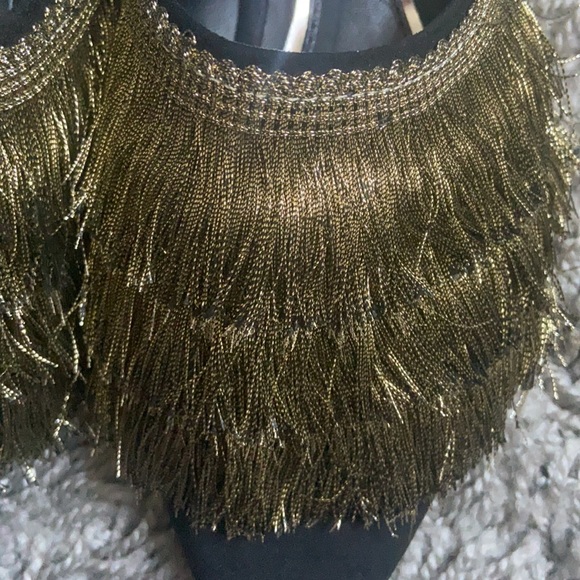 Gold and black fringed mules - Picture 5 of 5